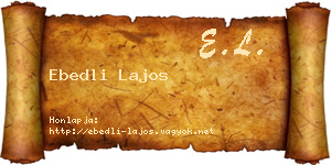 Ebedli Lajos névjegykártya